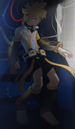 Full body + shaded + background